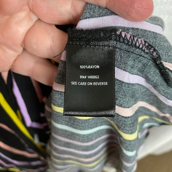 Torrid Black Stripe Challis Trapeze Tank Maxi Dress Sz.2 - Picture 13 of 15